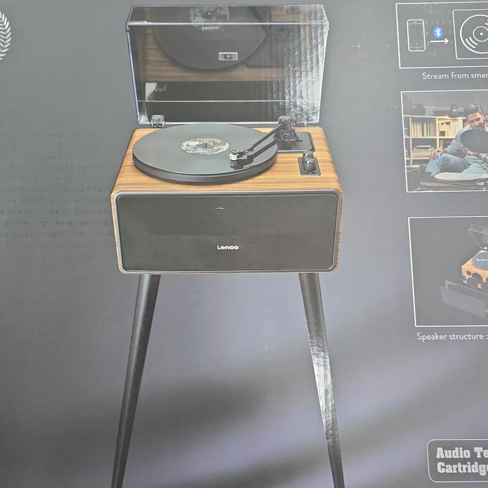 Lenco LS-5700K Turntable with 4 Built-in Speakers and Bluetooth – Boxed