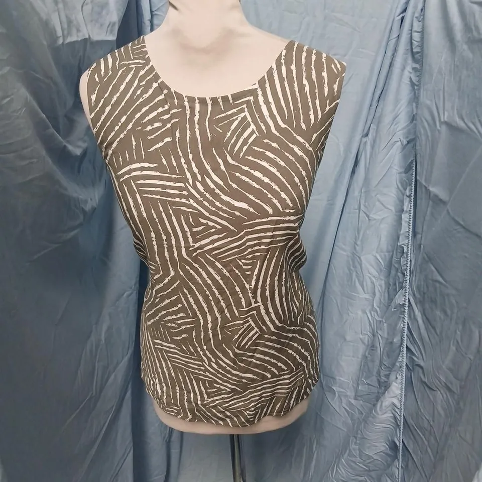 ELLIE B LADIES PRINTED VISCOSE TOP & TROUSERS KHAKI MIX ZEBRA PRINT SET (LDT02600) – UK 14 TOP / UK 16 BOTTOM