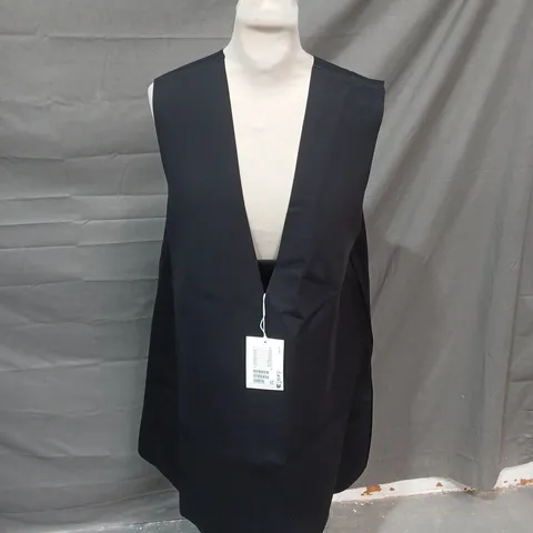 COS BLACK LOW NECK DRESS - EUR MEDUM