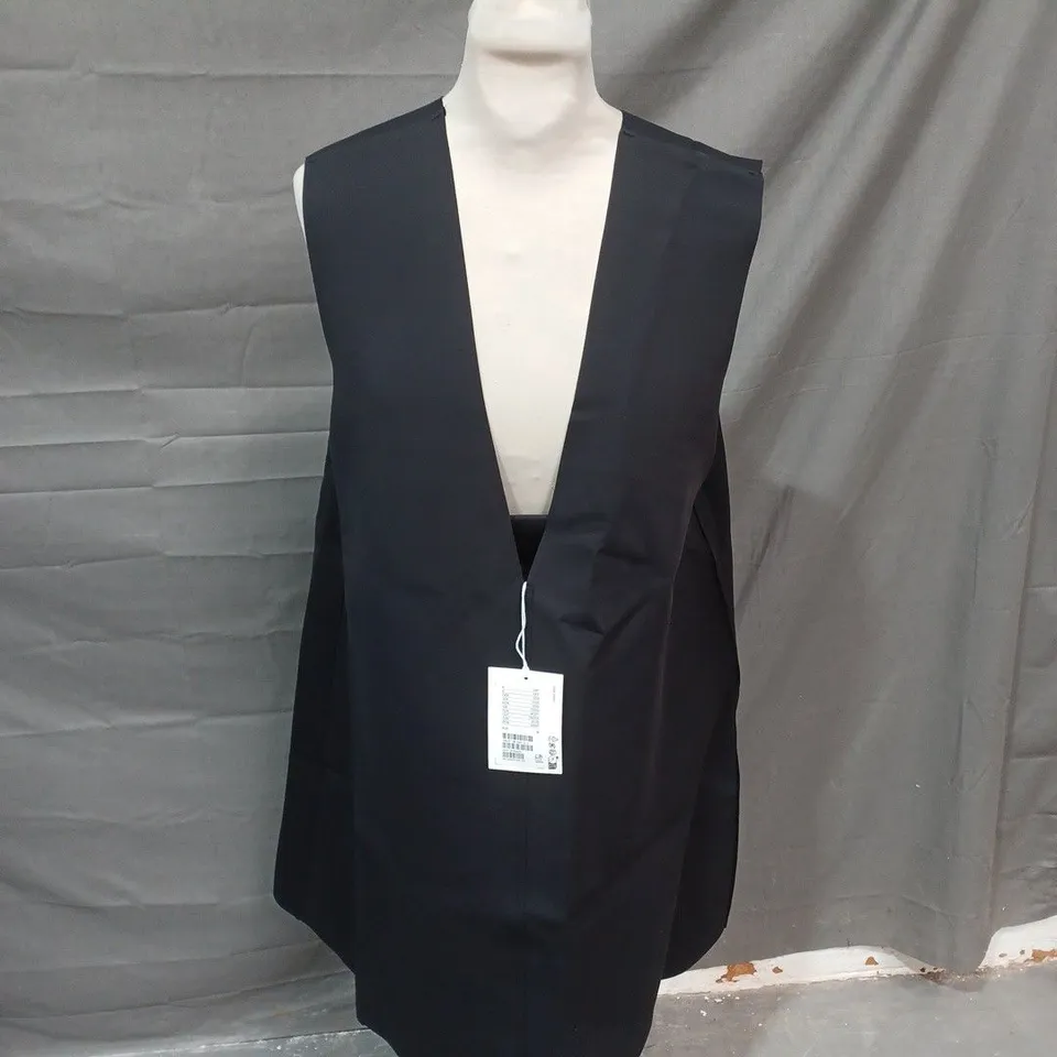 COS BLACK LOW NECK DRESS - EUR MEDUM