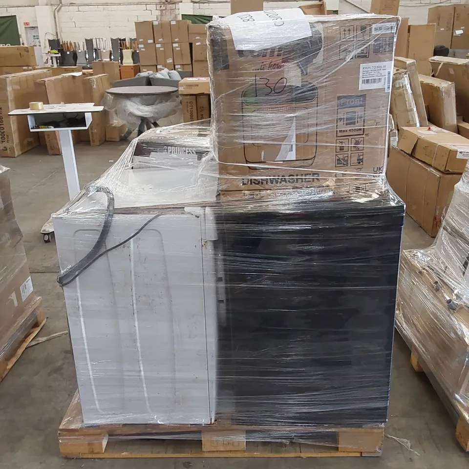 PALLET OF APPROXIMATELY 5 UNPROCESSED RAW RETURN WHITE GOODS TO INCLUDE;