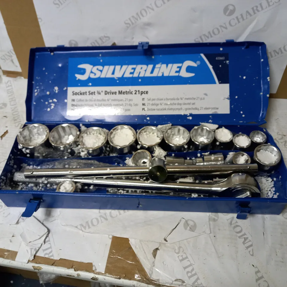 SILVERLINE SOCKET SET 3/4INCH DRIVE METRIC