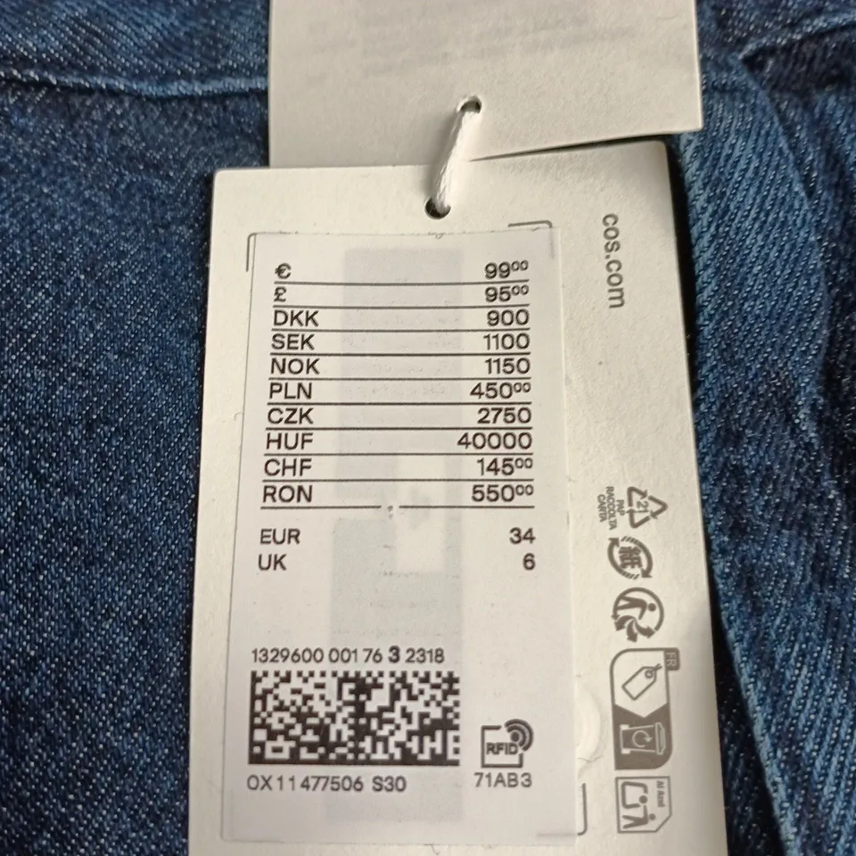 COS ORGANIC COTTON DENIM JEANS – UK 6