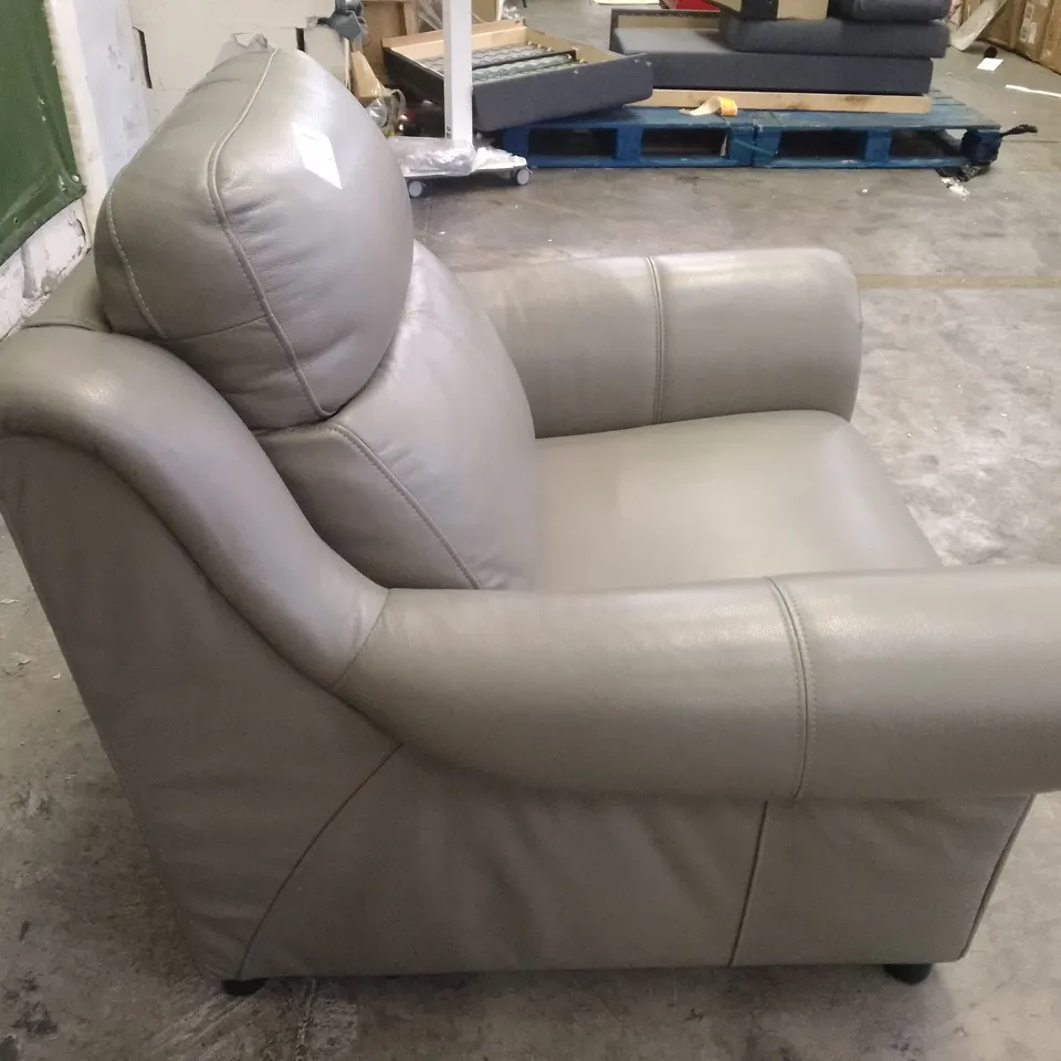 QUALITY DESIGNER ARMCHAIR - OLIVE LEATHER