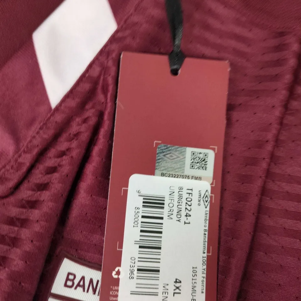 BANDIRMASPOR UMBRO FOOTBALL SHIRT – MAROON/WHITE, 4XL (MEN'S)