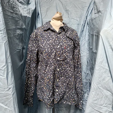 LEVI'S FLORAL PRINT SHIRT – NAVY, MEN'S, SIZE L