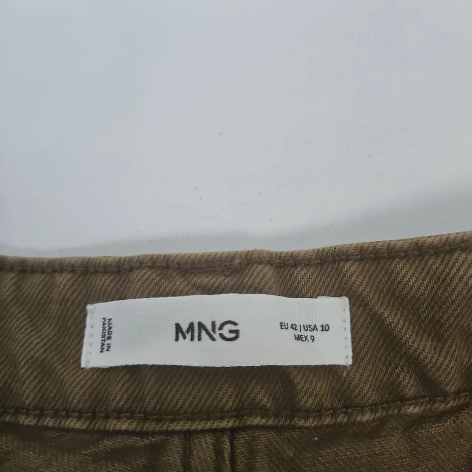 MNG BY MANGO WOMEN'S TROUSERS – UK 14 (EU 42 / US 10) KHAKI/BROWN