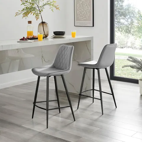 BOXED PESARO BAR CHAIR BLACK VELVET BLACK LEG X 2 