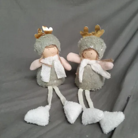 SET OF 2 WINTER GIRL CHRISTMAS DECORATIONS