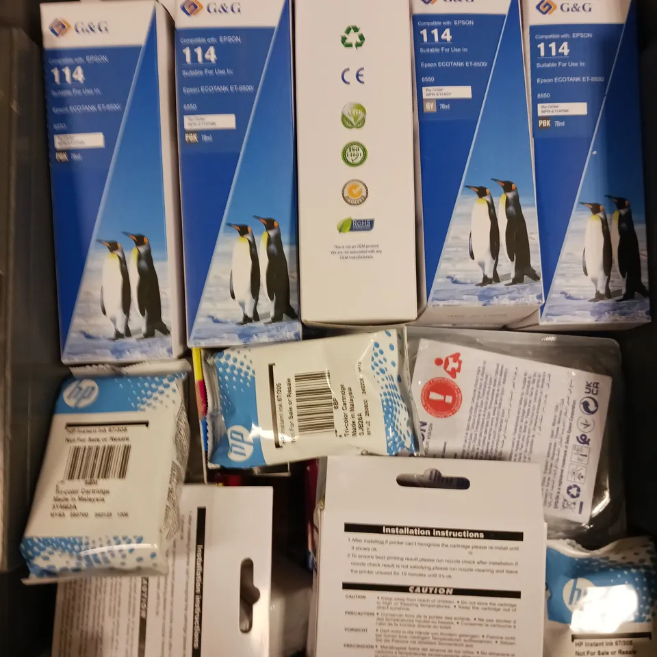 APPROXIMATELY 25 ASSORTED PRINTER INK PRODUCTS FOR VARIOUS MODELS 