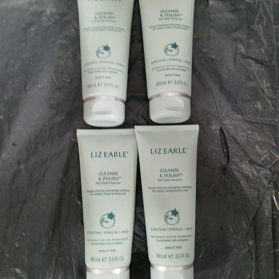 4 X LIZ EARLE CLEANSE & POLISH HOT CLOTH CLEANSER - 4 X 100ML