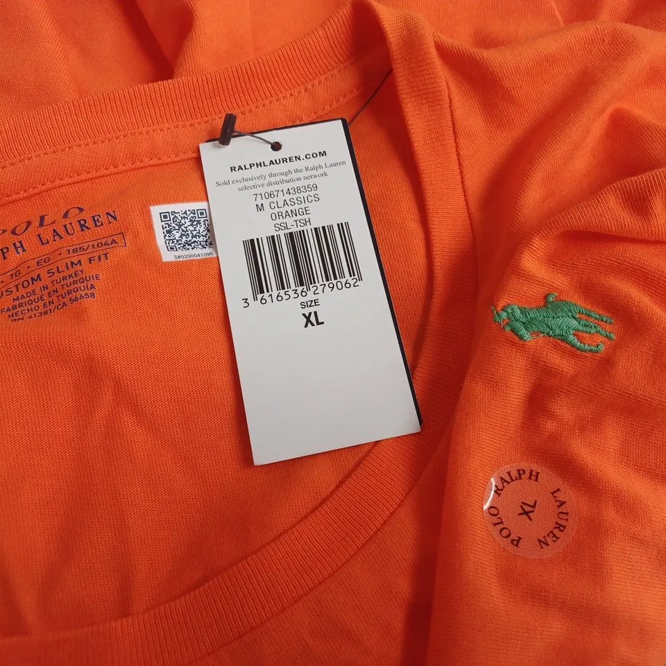 RALPH LAUREN ORANGE CREW T-SHIRT - XL