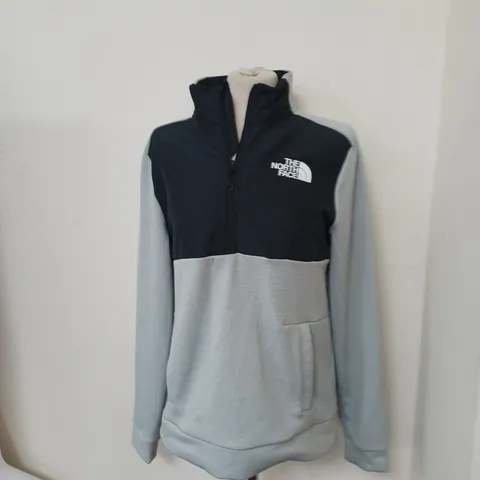 MENS NORTH FACE 1/2 ZIP FLEECE GREY/BLACK/WHITE SIZE SMALL