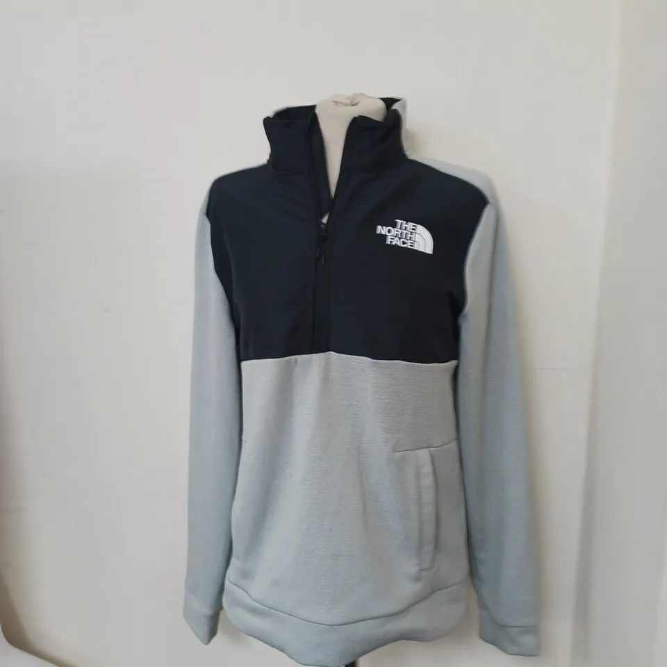 MENS NORTH FACE 1/2 ZIP FLEECE GREY/BLACK/WHITE SIZE SMALL