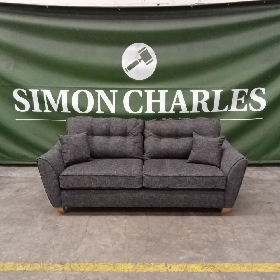 HALSTOW 3 SEATER FABRIC SOFA - CHARCOAL RRP £749