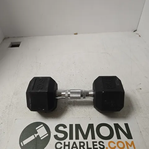 8 KG RUBBER-COATED HEX DUMBBELL
