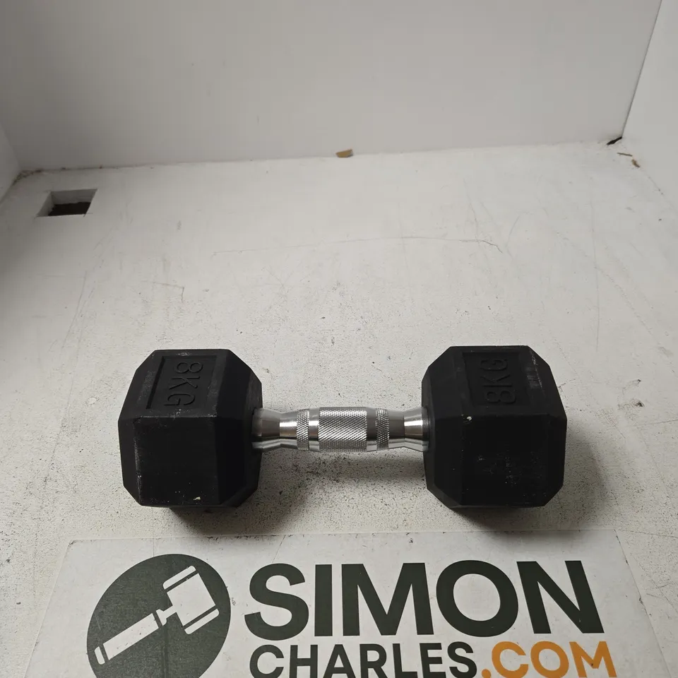 8 KG RUBBER-COATED HEX DUMBBELL