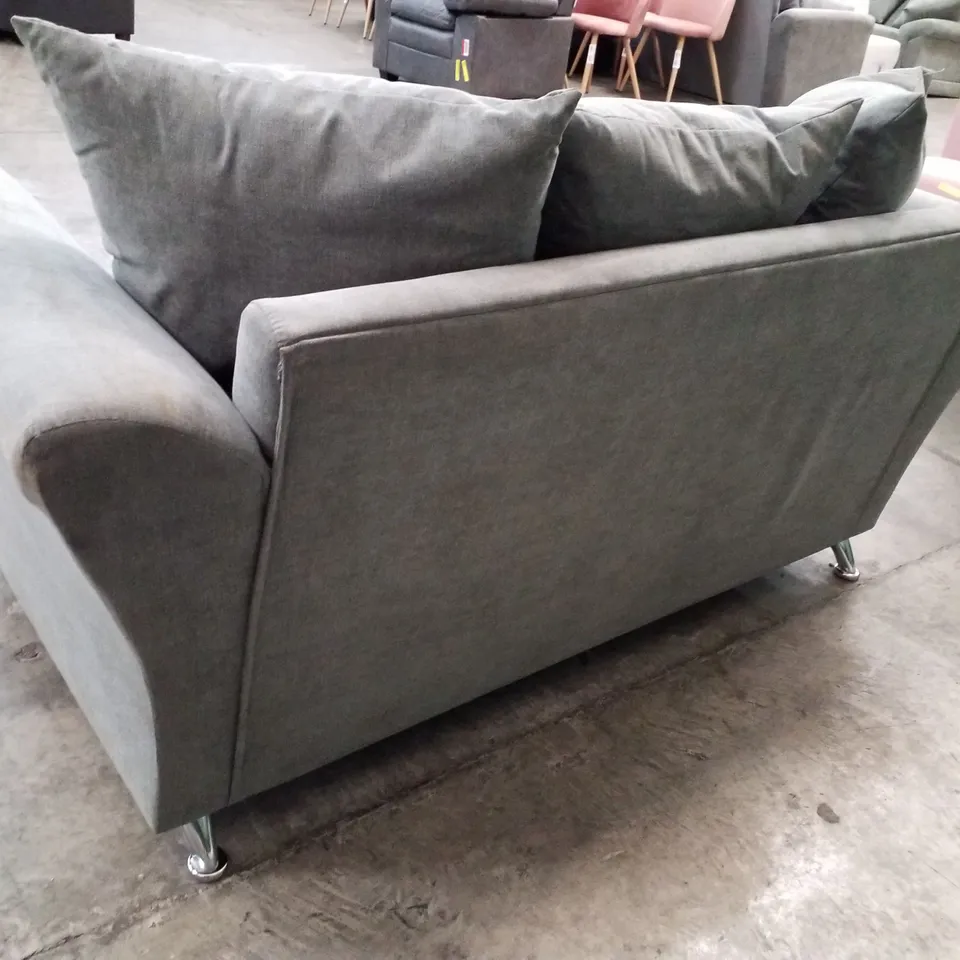 QUALITY DESIGNER 2 SEATER SOFA - GREY FABRIC