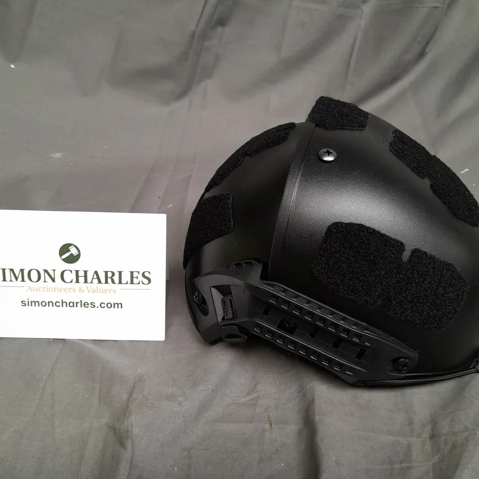BLACK TACTICAL HELMET