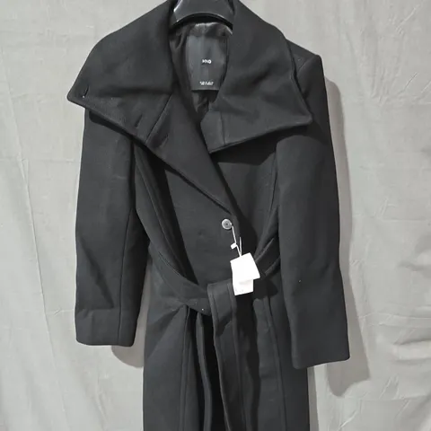 MNG WOMEN'S BLACK BELTED COAT, XS