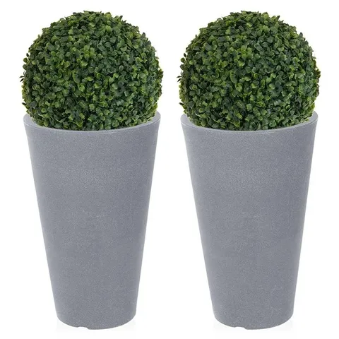 BOXED 75CM BOXWOOD GRASS IN POT (SET OF 2) - 1 BOX
