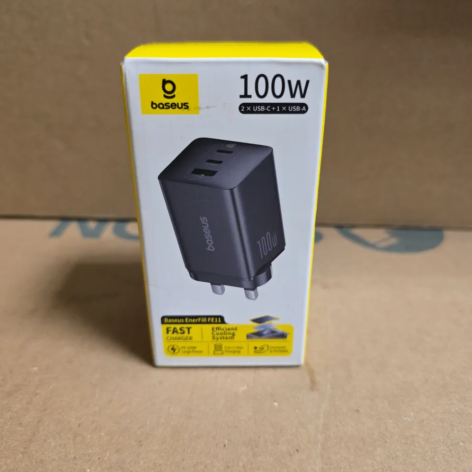 BOXED AND SEALED BASEUS 100W USB C CHARGER PLUG, 3-PORT