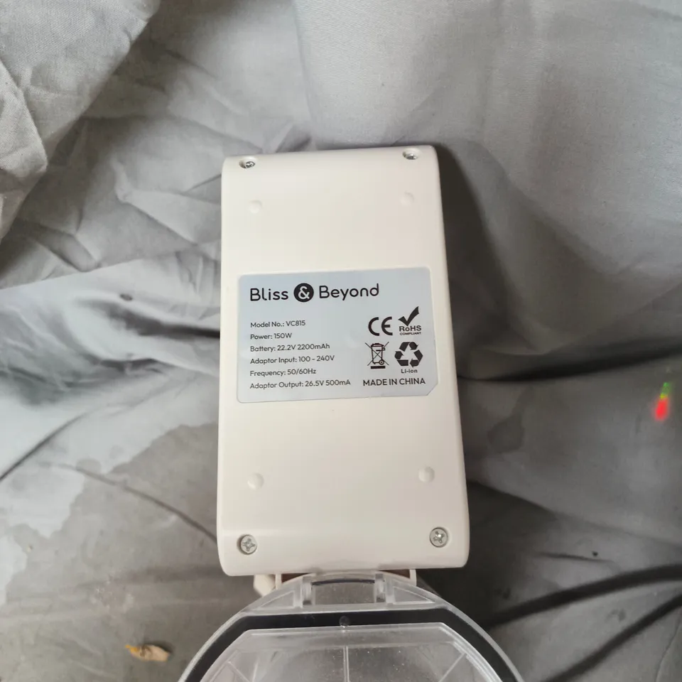 BLISS & BEYOND VC815 CORDLESS VACUUM CLEANER - 150W, WITH ATTACHMENTS.