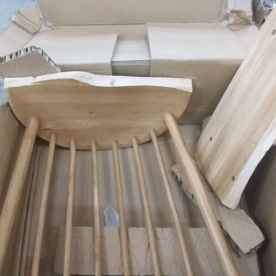 BOXED LOXWOOD WOODEN DINING CHAIR - DAMAGED  : THE BASE SHAPED IN HALF 