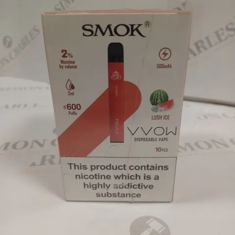 SEALED SMOK VVOW 10-PACK OF DISPOSABLE VAPES - LUSH ICE