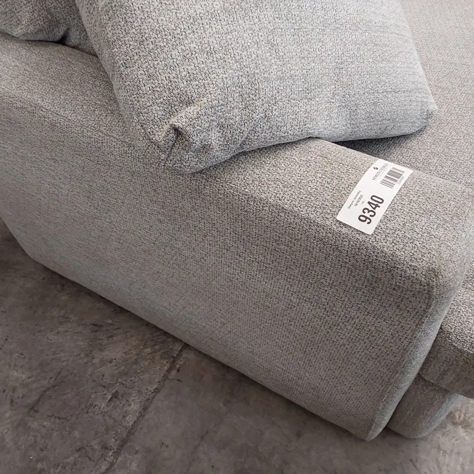 DESIGNER THREE SEATER SOFA GREY FABRIC 