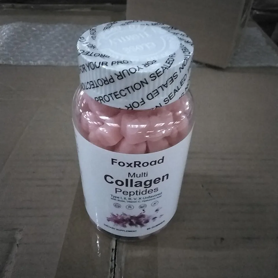 BOXED AND BAGGED FOXROAD MULTI COLLAGEN PEPTIDES 50 PER BOX APPROXIMATELY EXPIRY 27/08/2026