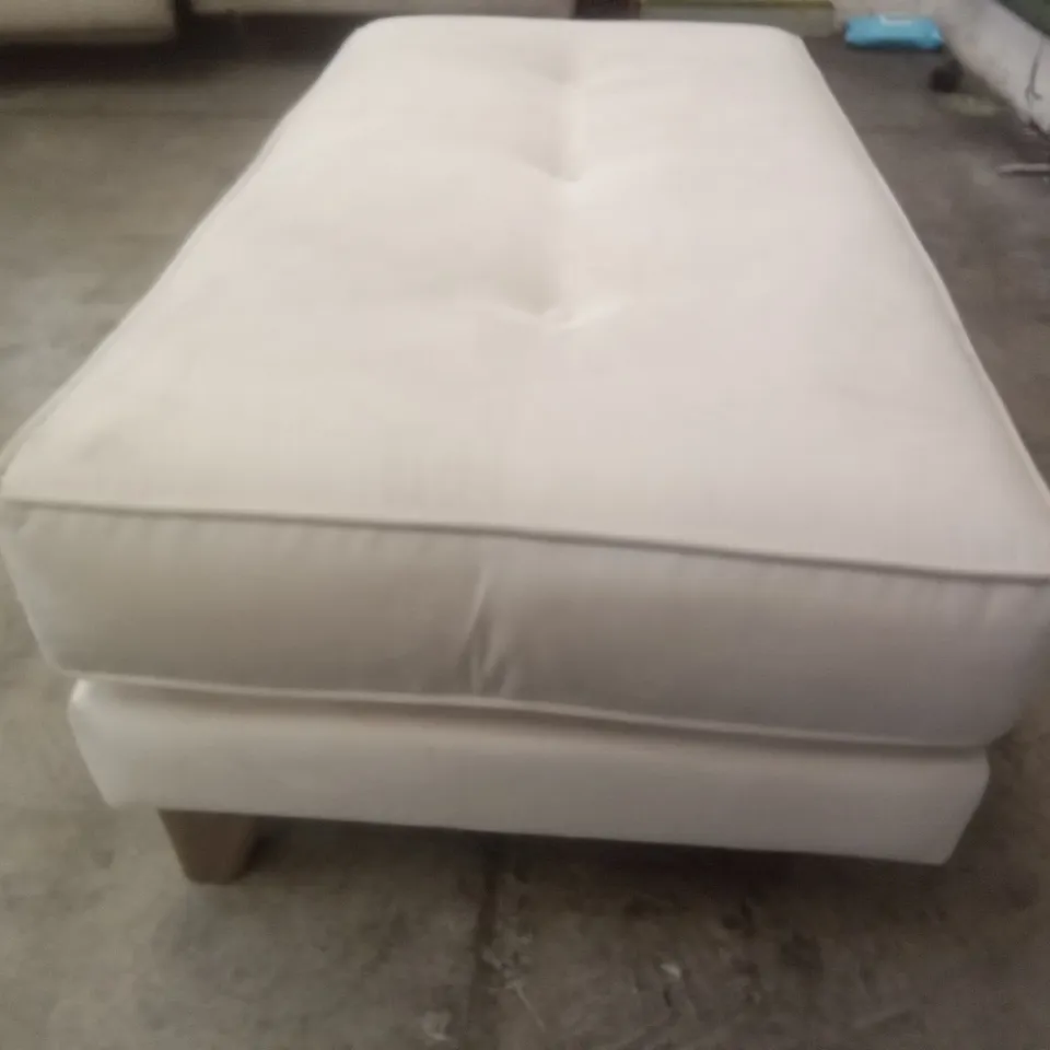 DESIGNER THE LOUNGE COMPANY MADE RECTANGULAR FOOTSTOOL - CREAM FABRIC 