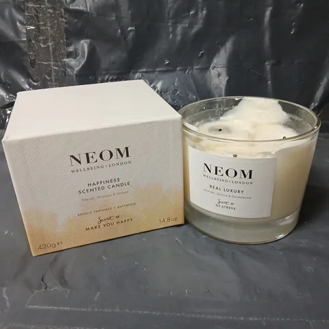 BOXED NEOM HAPPINESS SCENTED CANDLE (NEROLI, MIMOSA & LEMON) (420G)