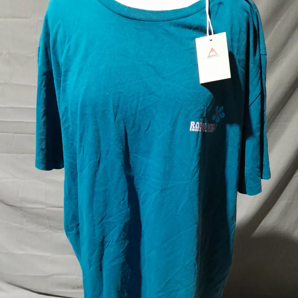 PASSENGER ROAM WILD RECYCLED T-SHIRT IN TIDAL BLUE SIZE XXL