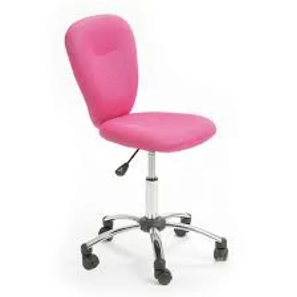 BRAND NEW & BOXED MALI FABRIC HEIGHT ADJUSTABLE OFFICE CHAIR IN PINK (1 BOX)
