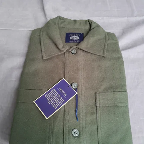 THE SAVILE ROW GREEN LONG SLEEVE SHIRT SIZE M