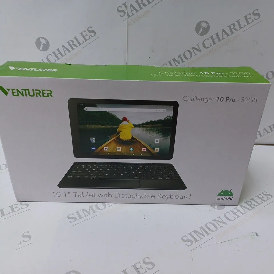 BRAND NEW BOXED VENTURER CHALLENGER 10 PRO 10.1" ANDROID TABLET WITH DETACHABLE KEYBOARD - 32GB