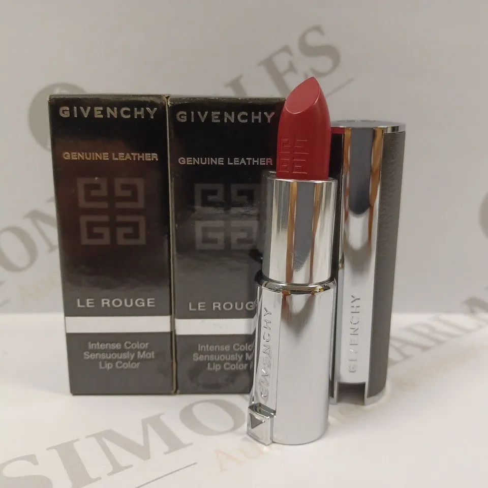 LOT OF 2 GIVENCHY LE ROUGE INTENSE COLOR LIPSTICKS - #204 ROSE BOUDOIR 
