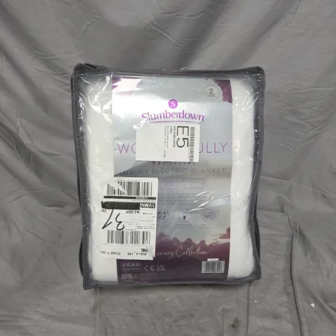 SLUMBERDOWN WONDERFULLY WARM LUXURY ELECTRIC BLANKET IN WHITE - DOUBLE