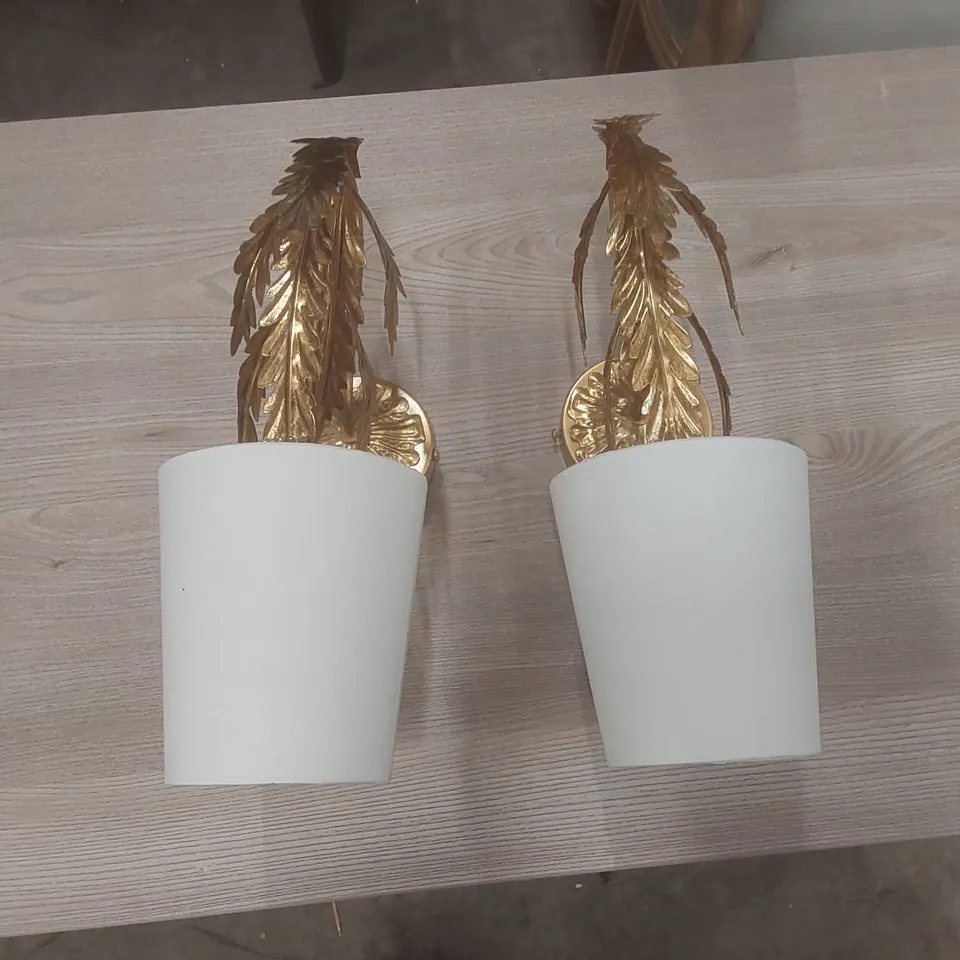 PAIR OF JALYNN 1 - LIGHT DIMMABLE GOLD CANDLE WALL LIGHTS