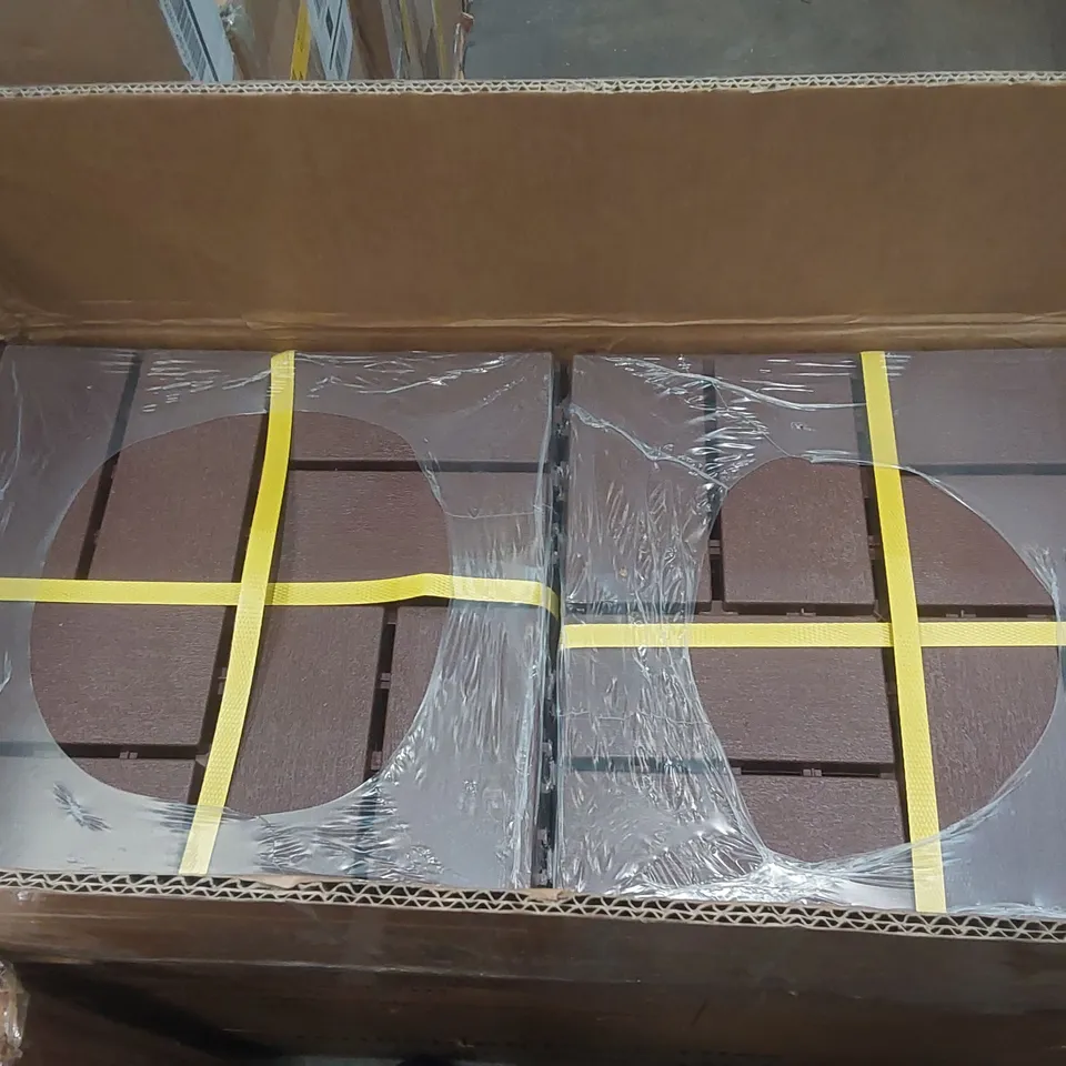 BOX OF APPROXIMATELY 44 INTERLOCKING DECK TILES