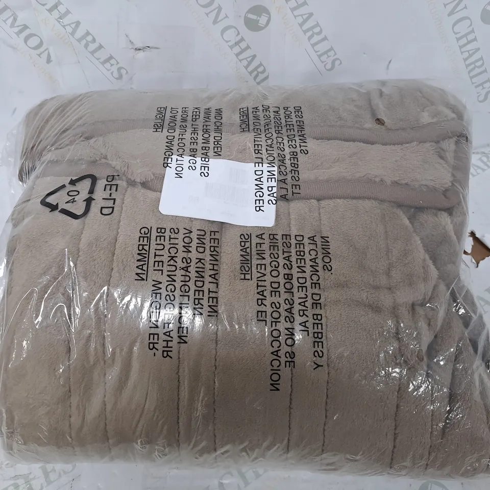 COZEE HOME VELVET SOFT HEATED BLANKET IN DARK TAUPE