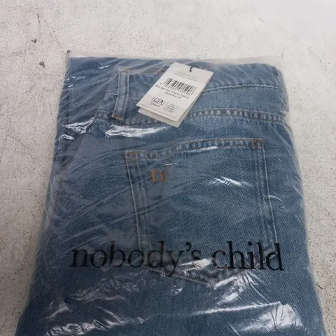 NOBODY'S CHILD BLUE HIGH RISE ISLINGTON TURN UP JEANS – WOMEN'S SIZE 14