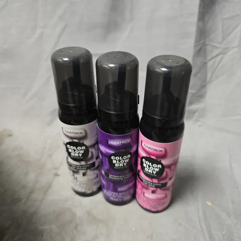 APPROXIMATELY 20 ASSORTED MATRIX BLOW DRY SPRAYS TO INCLUDE ASH BLONDE, BLOOMING ORCHID, HOT PINK, ETC - COLLECTION ONLY