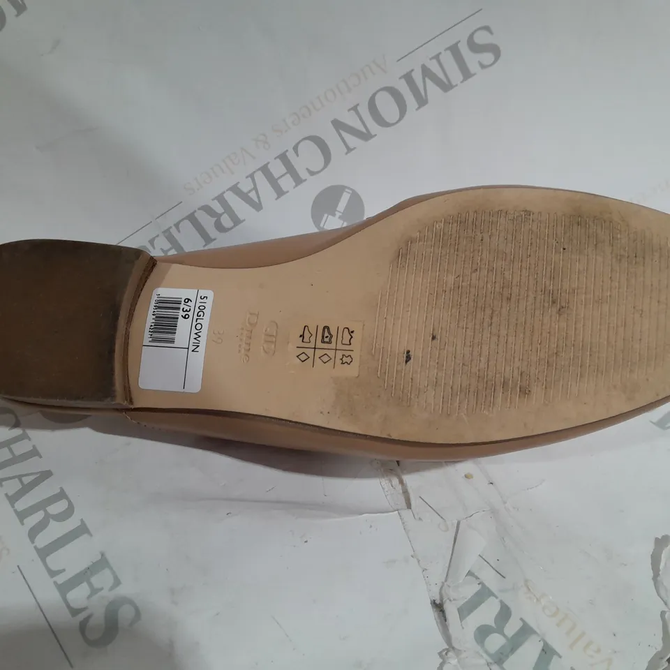 BOXED PAIR OF DUNE LONDON LOAFERS IN pink DENIM UK SIZE 6