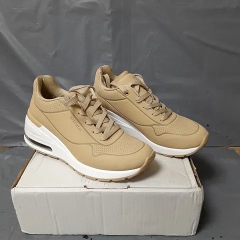SKECHERS MILL AIR TRAINERS - SAND - SIZE 5
