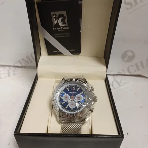 BOXED SWAN AND EDGAR HONOUR MECHANICAL QUARTZ CHRONOGRAPH WATCH - 3 ATM. 