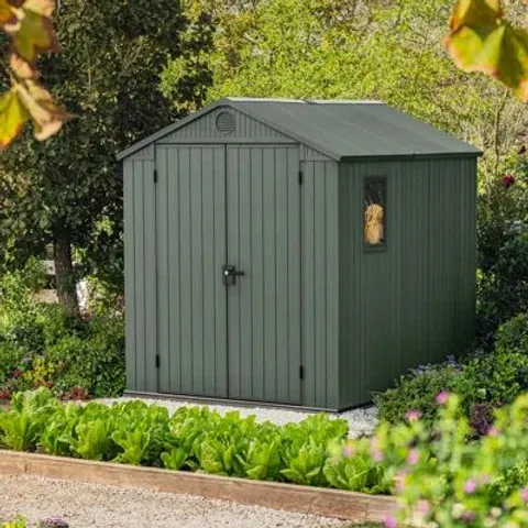 BOXED DARWIN GREEN 6×8M GARDEN SHED (2 BOXES)