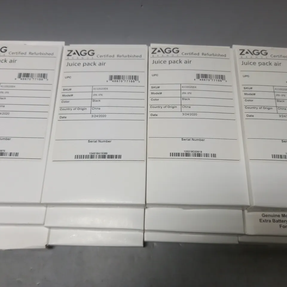 LOT OF 12 ZAGG BRANDS JUICE AIR PACKS FOR JPA-IPX