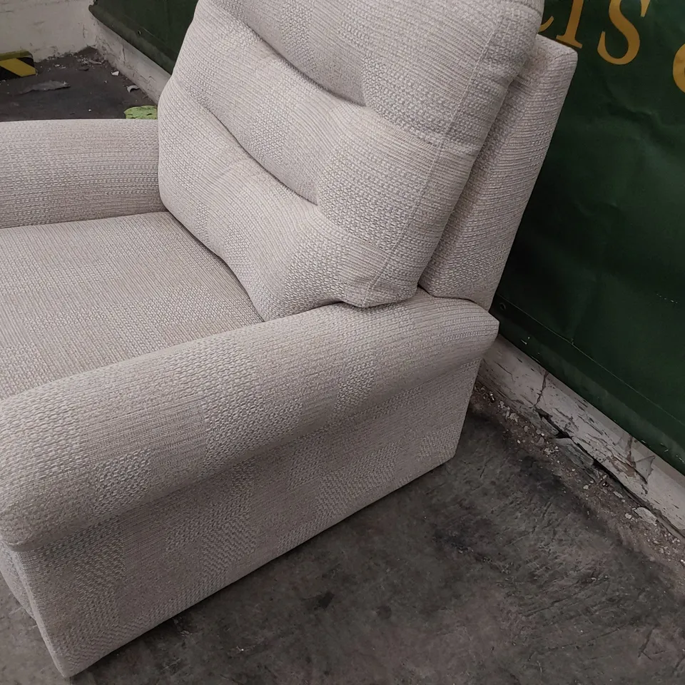 QUALITY BRITISH DESIGNER G PLAN HOLMES SMALL ARMCHAIR FARO MIST FABRIC 